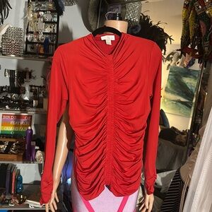 Rachel parcell red double layered top. Warm